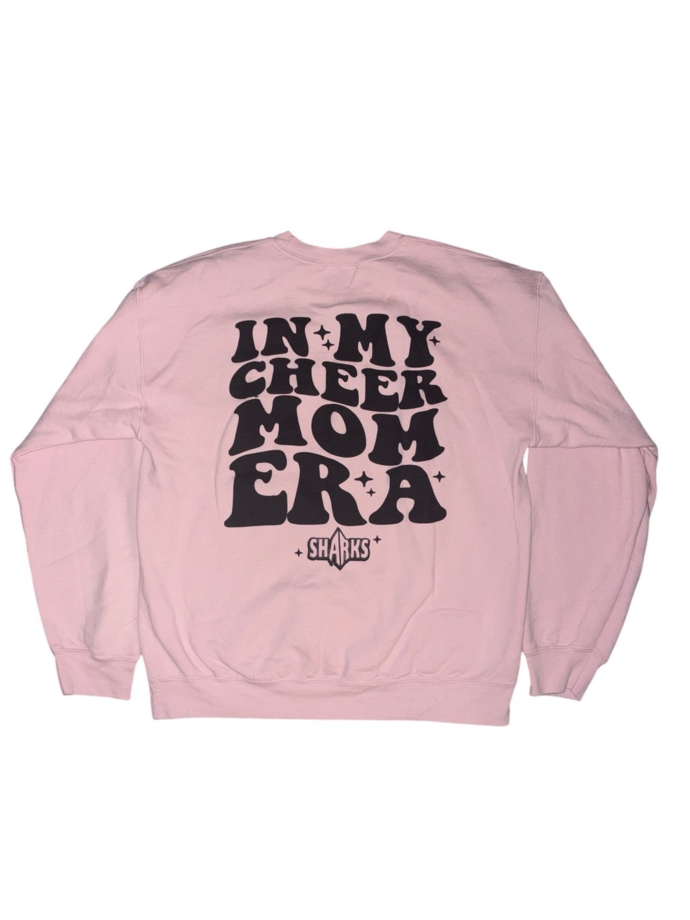 Women’s Pink 'In My Cheer Mom Era' Sharks Graphic Crewneck Sweatshirt